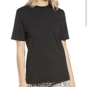 AFRM Tessa Shoulder Pad Crewneck T-Shirt, Black